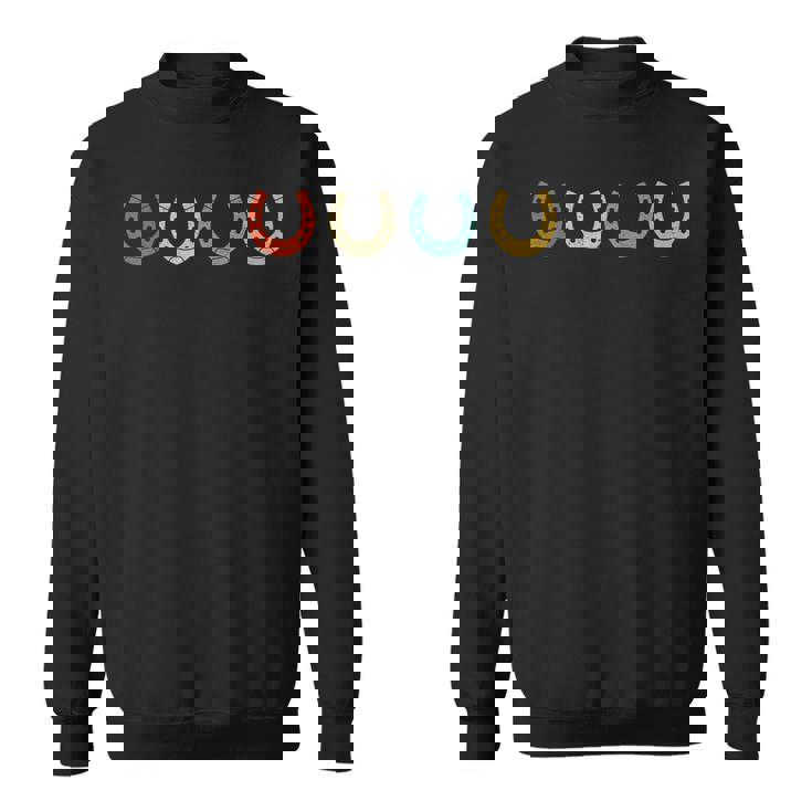 レトロ 蹄鉄 トリミング 馬蹄 蹄鉄 蹄鉄 狩猟 スウェットシャツ