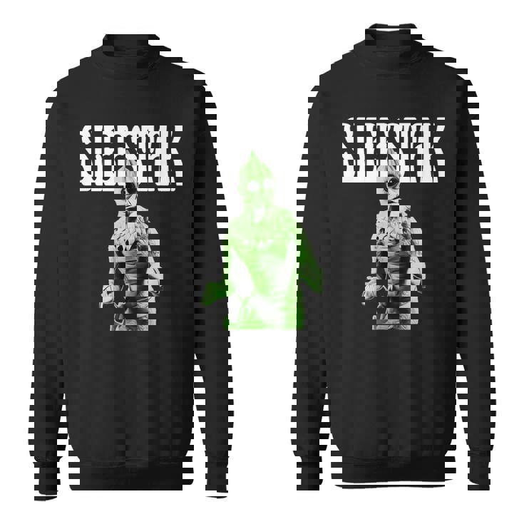 レトロなスリースタック爬虫類エイリアンのグラフィック。 スウェットシャツ