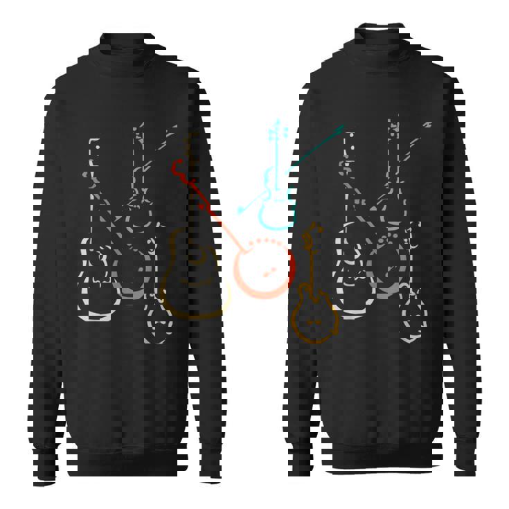 レトロなブルーグラス、ギター、バンジョー、フィドル、マンドリン スウェットシャツ