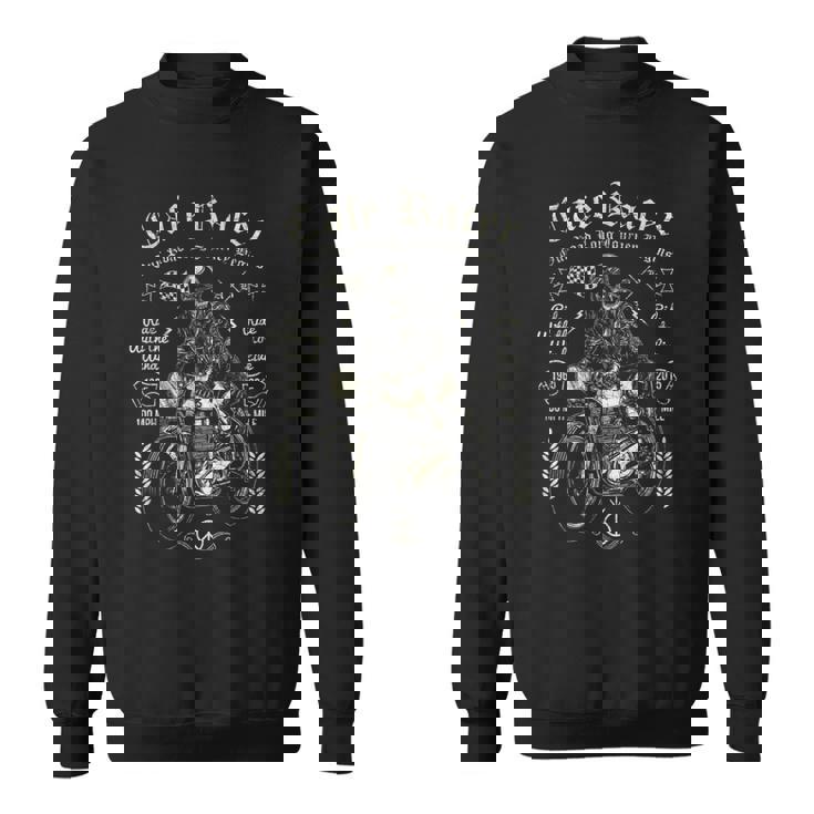 レトロなヴィンテージカフェレーサー オートバイ スカル ライブライドバイカー スウェットシャツ