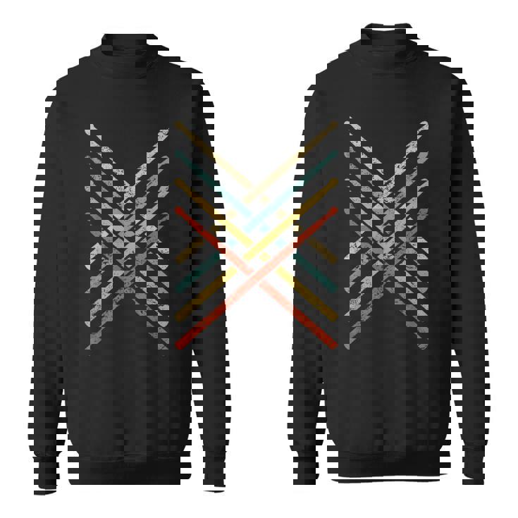 レトロヴィンテージドラマー 70年代 80年代 アンティーク調ドラムスティック スウェットシャツ