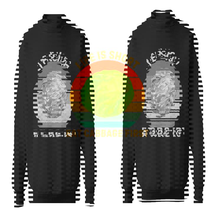 レトロ生活は短い。キャベツはじめてのキャベツ料理好き スウェットシャツ