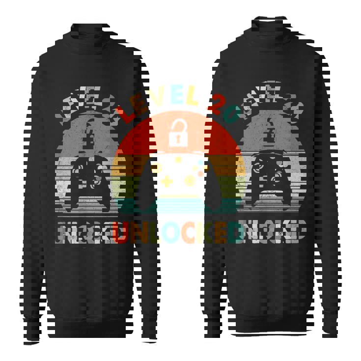 レベル 20 アンロック レトロ ヴィンテージ 面白い 20歳の誕生日 ゲーマー スウェットシャツ