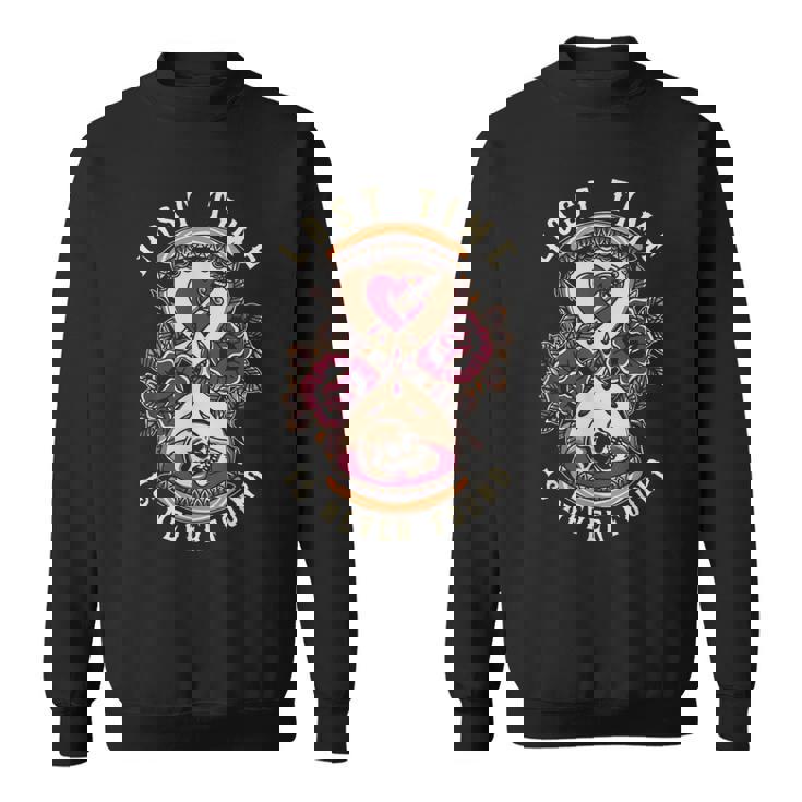 ロストタイム、トラディショナル、オールドスクール砂時計タトゥーデザイン スウェットシャツ