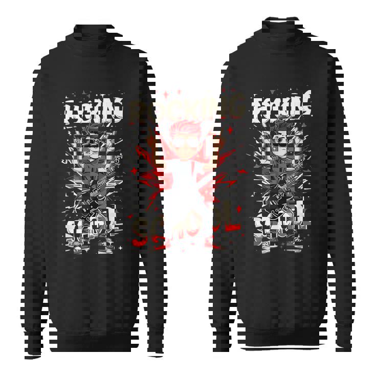 ロッキング・100デイズ・オブ・スクール・ファニー・ギター・キッズ スウェットシャツ