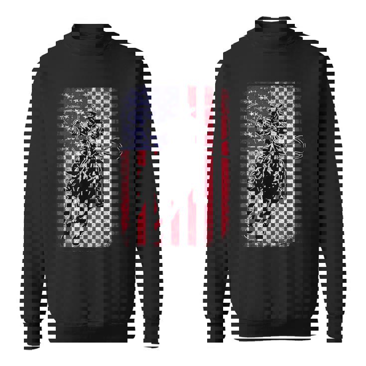 ロデオ 馬 アメリカ国旗 アメリカ カントリー カウボーイ ウェスタン スウェットシャツ