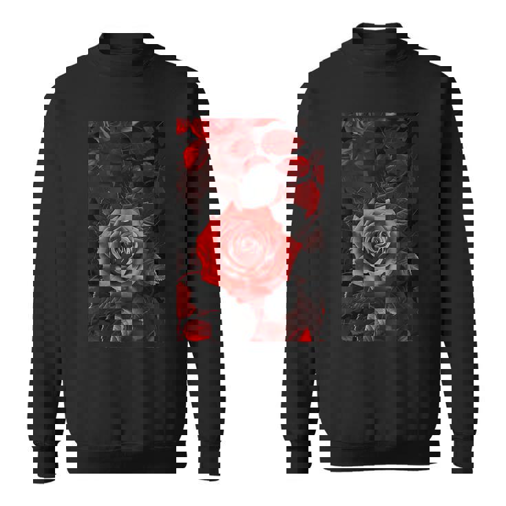 ロマンティックローズ レッド 美的 ゴシックローズ スウェットシャツ