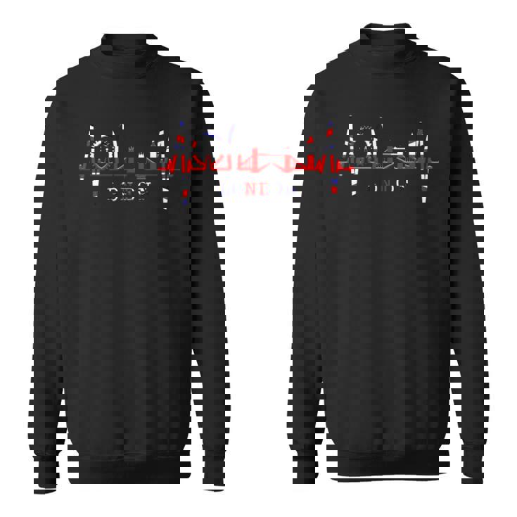 ロンドンのスカイラインハートビートフラッグハート アイラブロンドンi Love London スウェットシャツ