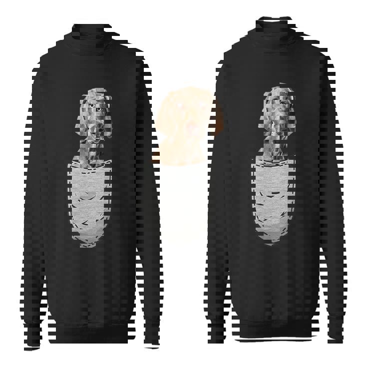 ワイマラナーラナー胸ポケット犬の飼い主 スウェットシャツ