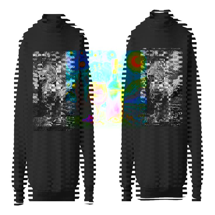 ワイン 酒 面白いtシャツ ゴッホ 星月夜 飲み おもしろ 飲み会 のんべえ メンズ 居酒屋 ネタ スウェットシャツ