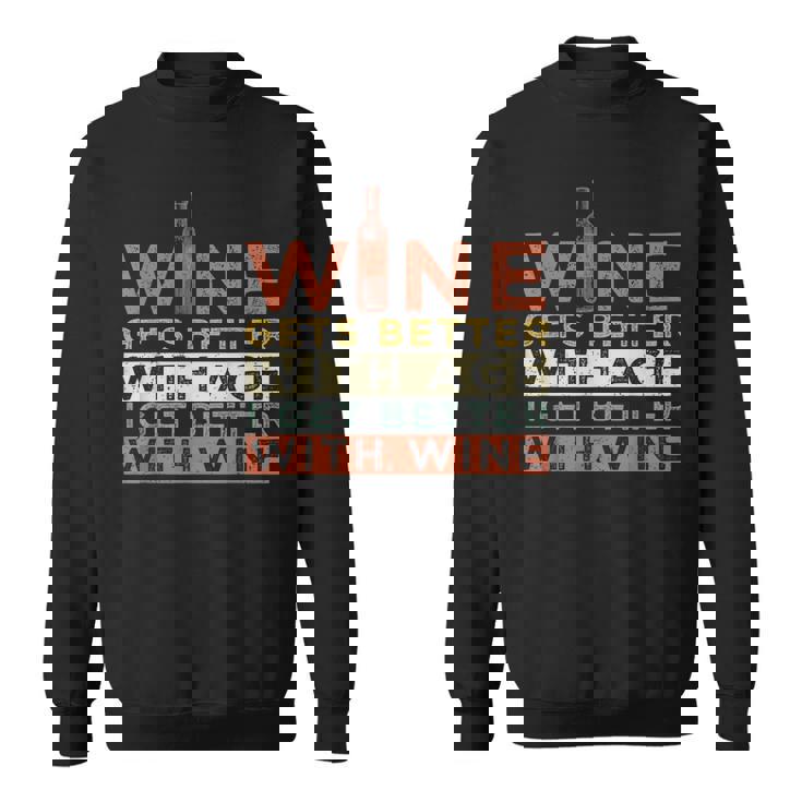 ワインは年を重ねるごとに良くなる私はワインと共に良くなる スウェットシャツ