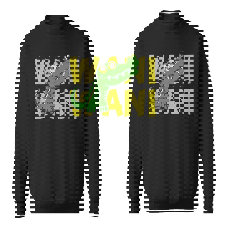 ワニ 鰐 クロコダイル イラスト 爬虫類 おもしろ かわいい おしゃれ ワニ好き スウェットシャツ