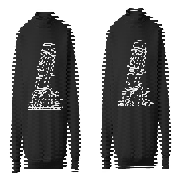ワンラインアート モアイ像 スウェットシャツ