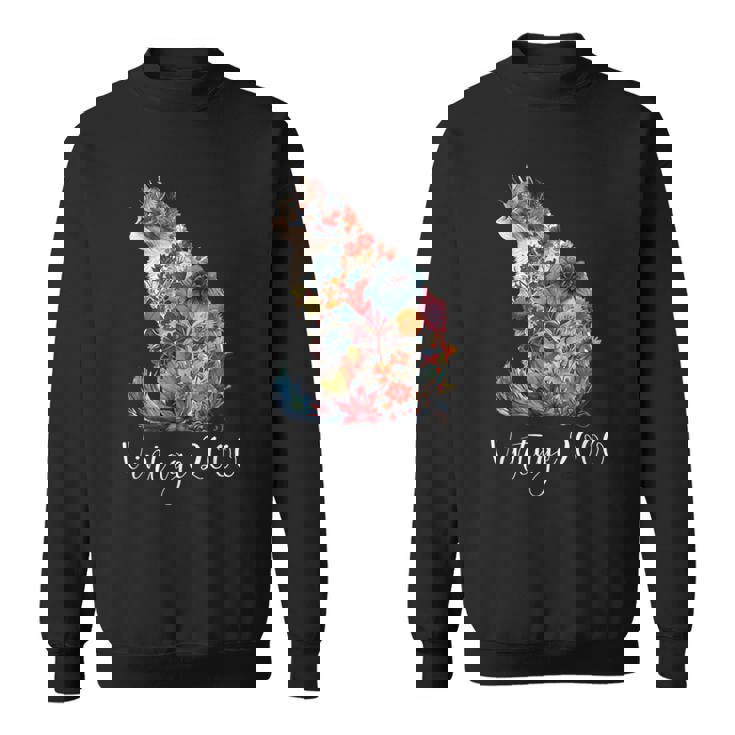 ヴィンテージ 2000 花柄 花 猫好き 24時間 誕生日 スウェットシャツ