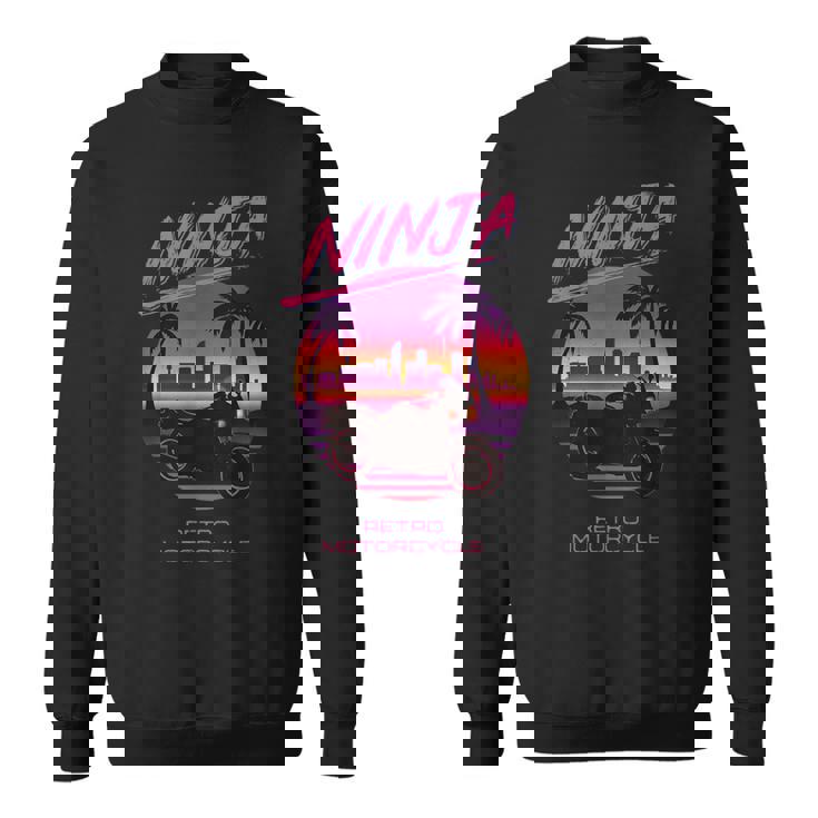 ヴィンテージ Ninja スポーツバイク スーパースポーツ 80S 映画 シンセウェーブ マイアミ バイス シティー スウェットシャツ