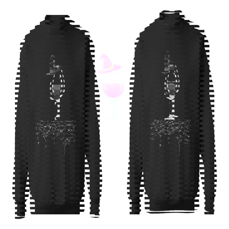 ヴィンテージ ハロウィン パープル グレープ ワイングラス 魔女 帽子 キュート スウェットシャツ