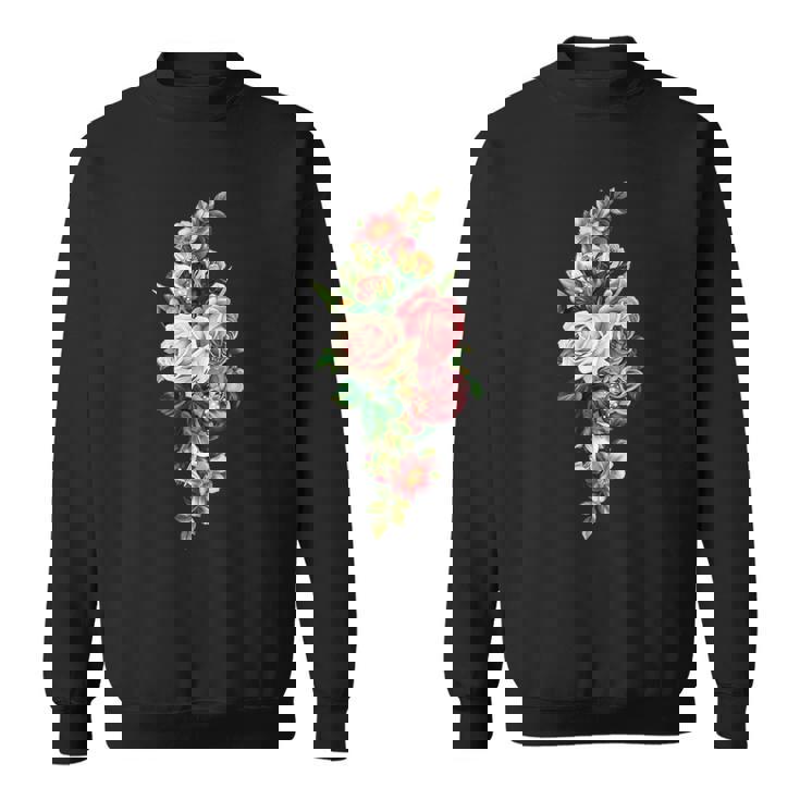 ヴィンテージ フローラル ボタニカル ピンク レッド ホワイト ローズ スウェットシャツ