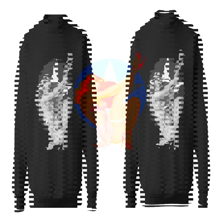 ヴィンテージ 愛国心ピンナップガール スウェットシャツ