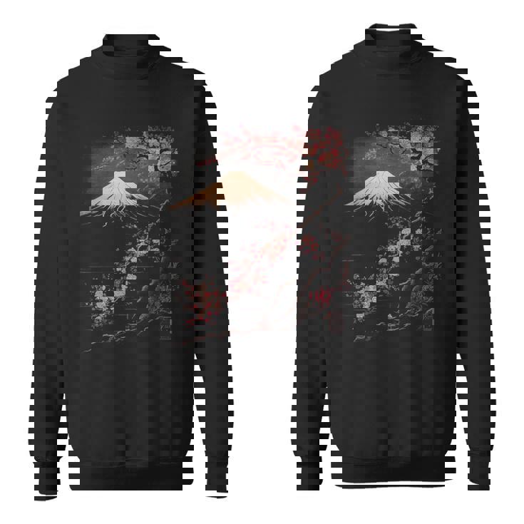 ヴィンテージ 桜 富士山 日本アート 日本 グラフィック スウェットシャツ