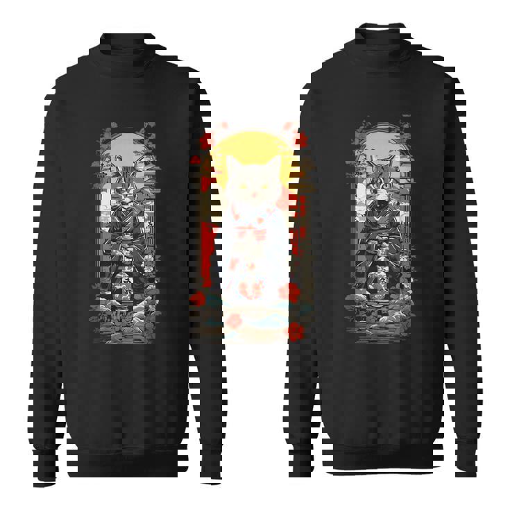 ヴィンテージジャパンの日本酒の猫ポスターデザイン。 スウェットシャツ