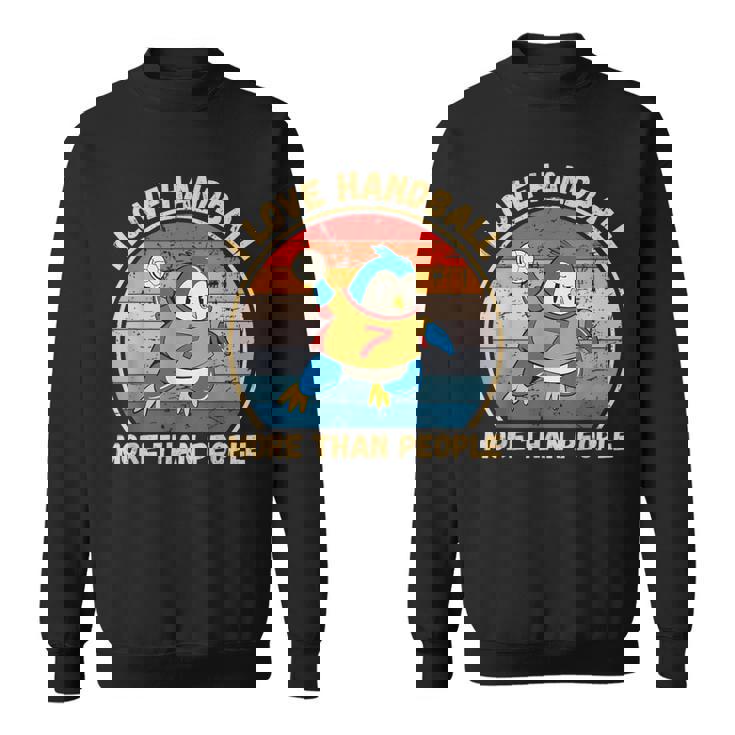 ヴィンテージペンギン I Love Handball More Than People スウェットシャツ