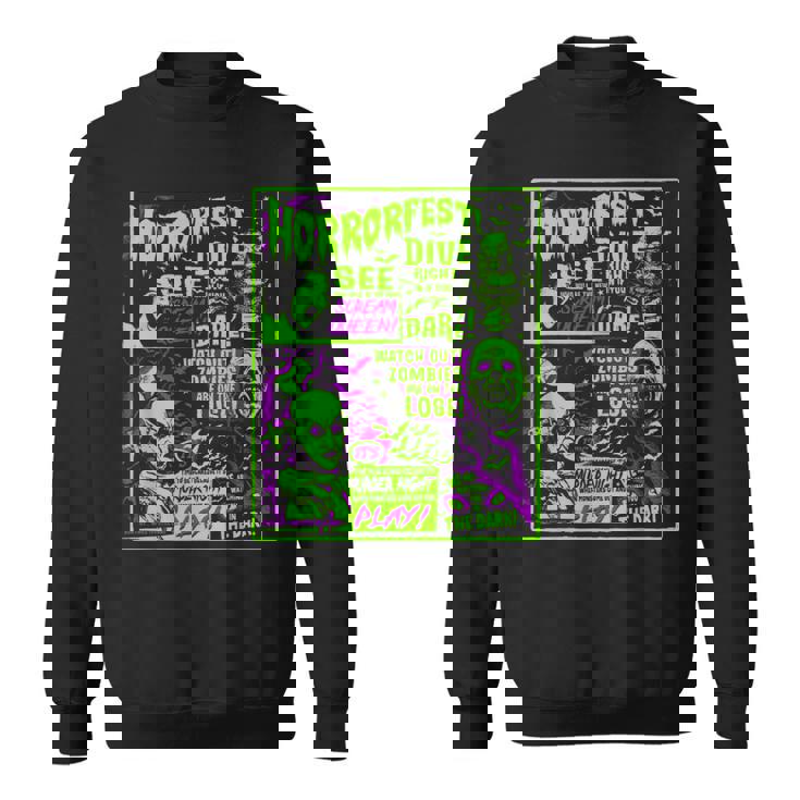 ヴィンテージホラーフェス ハロウィン映画ポスター オールドタイムホラー スウェットシャツ