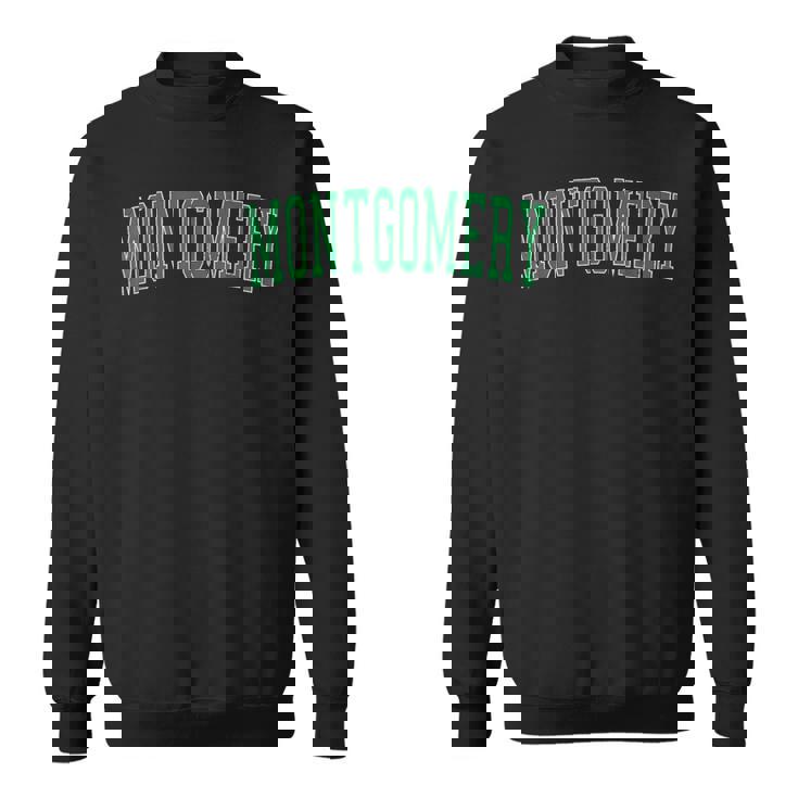 ヴィンテージモンゴメリーilアンティーク調グリーンバーシティスタイル スウェットシャツ