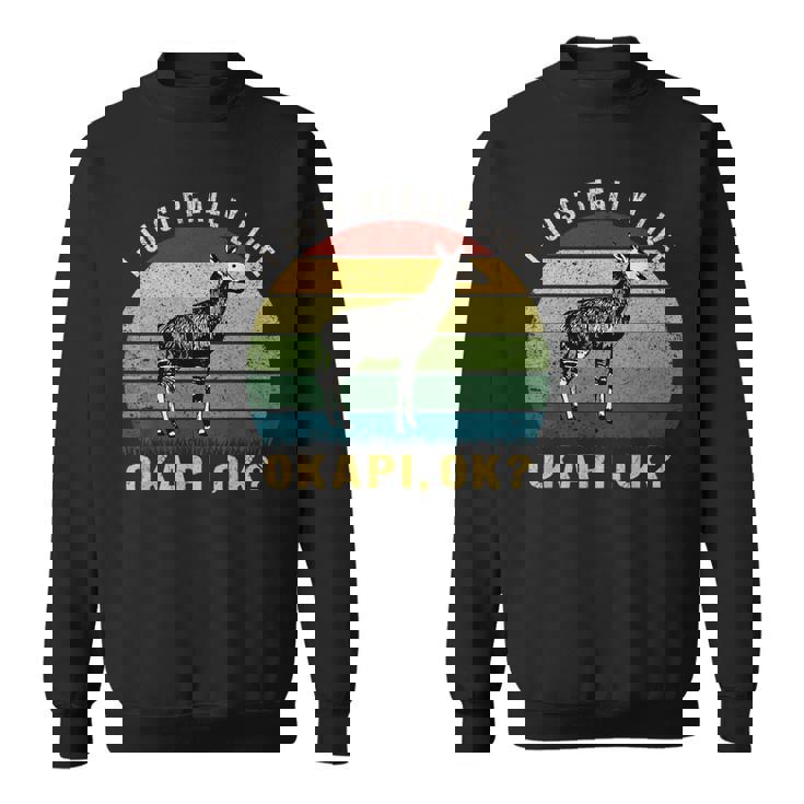 ヴィンテージレトロオカピ動物tシャツ I Just Really Like Okapi Ok スウェットシャツ
