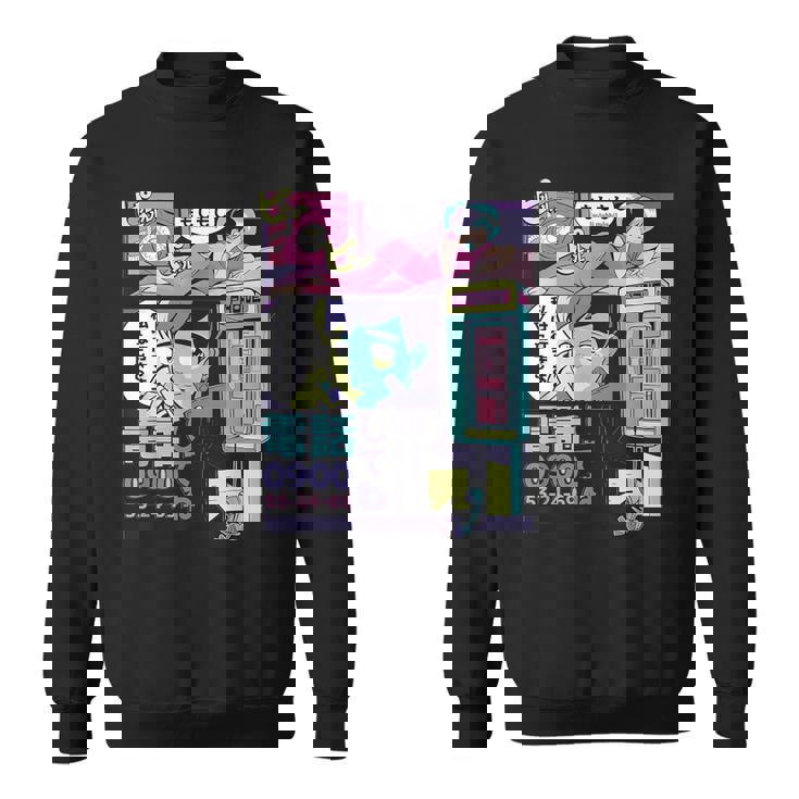 ヴィンテージ・アニメ・スタイル ミッドナイト・ジャパン・マンガ スウェットシャツ