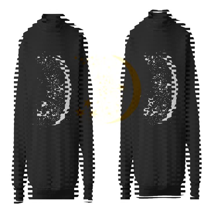 ヴィンテージ三日月と星宇宙アートイラストtシャツ スウェットシャツ