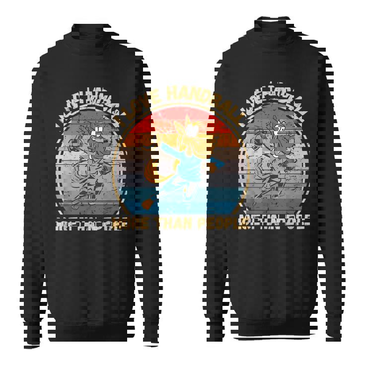 ヴィンテージ馬 I Love Handball More Than People スウェットシャツ