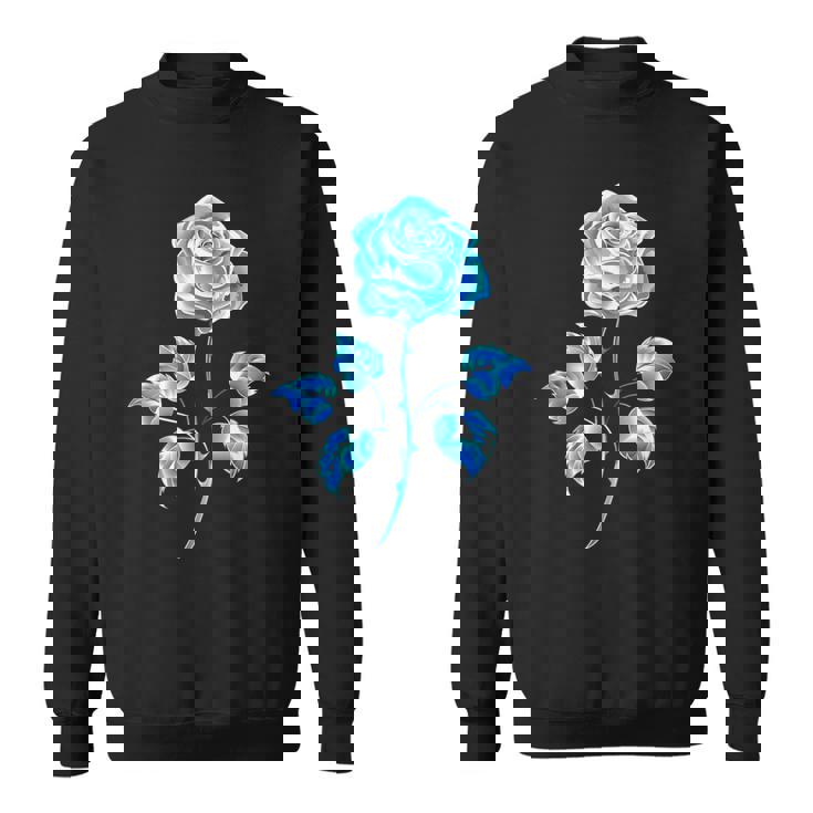 一輪挿し 青いバラ かわいい 青いバラ 花 ガーデニング スウェットシャツ