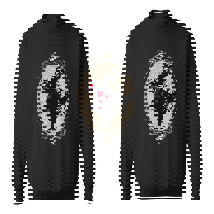 不思議の国のアリス ホワイトラビット ビンテージブック デザイン スウェットシャツ