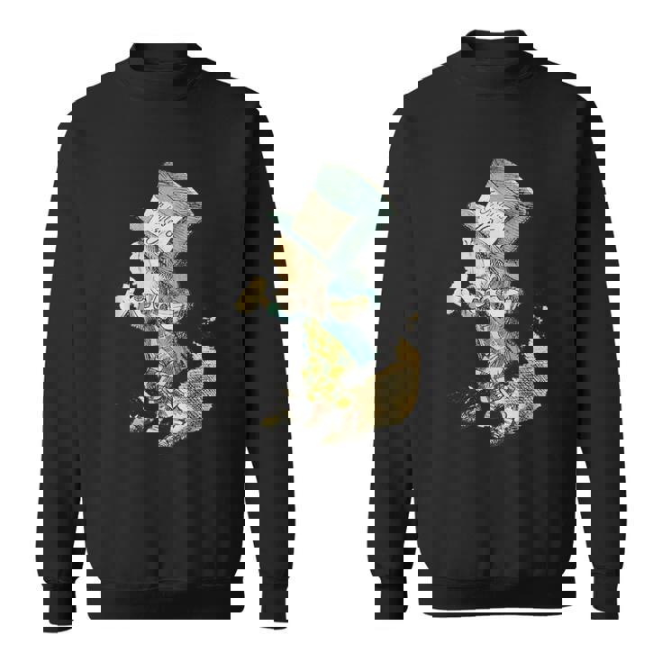 不思議の国のアリス マッドハッター ビンテージイラスト スウェットシャツ