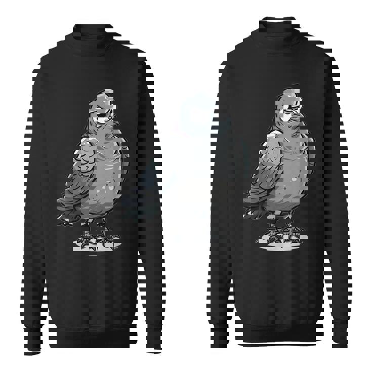 不機嫌そうなピジョン I カートゥーンピジョン スウェットシャツ