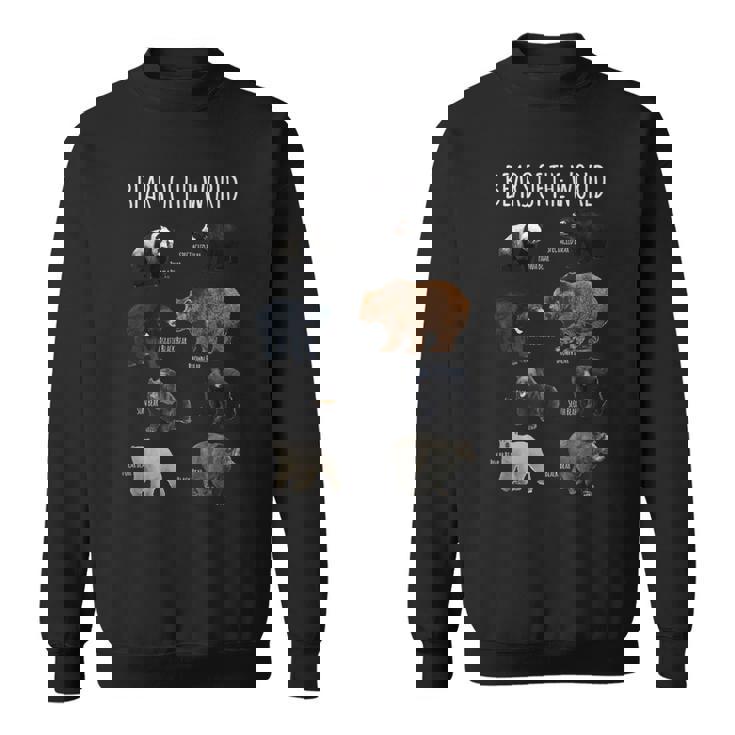 世界のクマ パンダ ポーラーグリズリー ブラック かわいいクマギフト スウェットシャツ