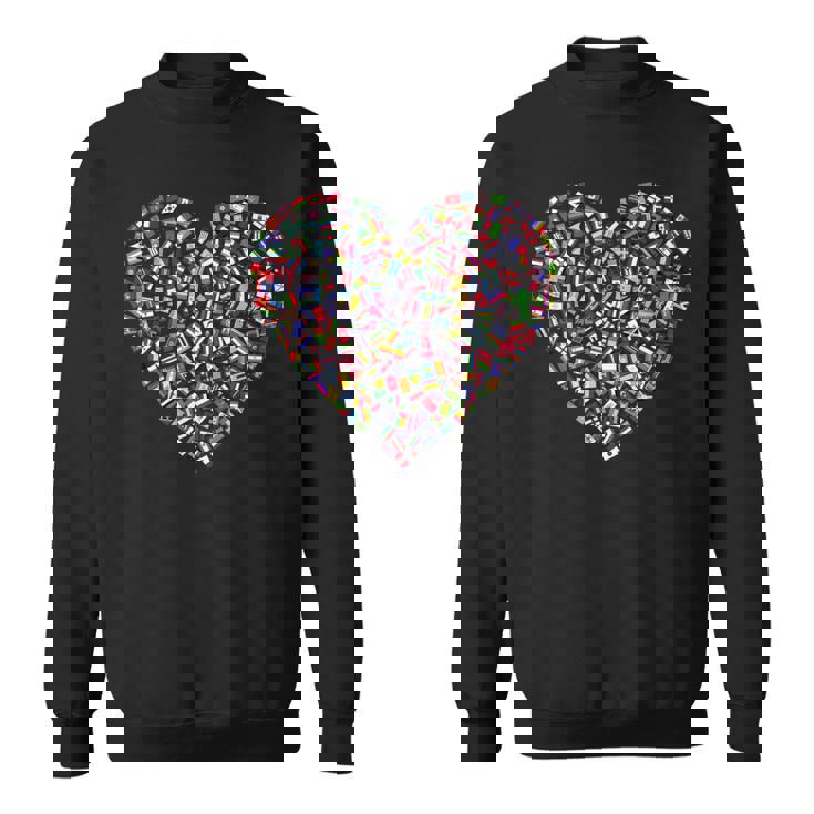 世界国旗 ハート スウェットシャツ