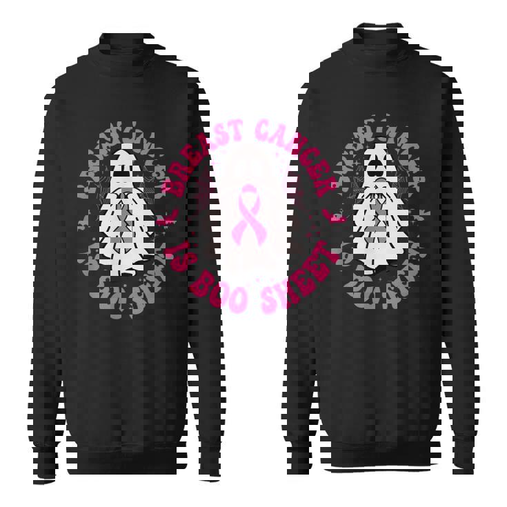 乳がんはブーシート ゴースト ピンクリボン ハロウィン スウェットシャツ