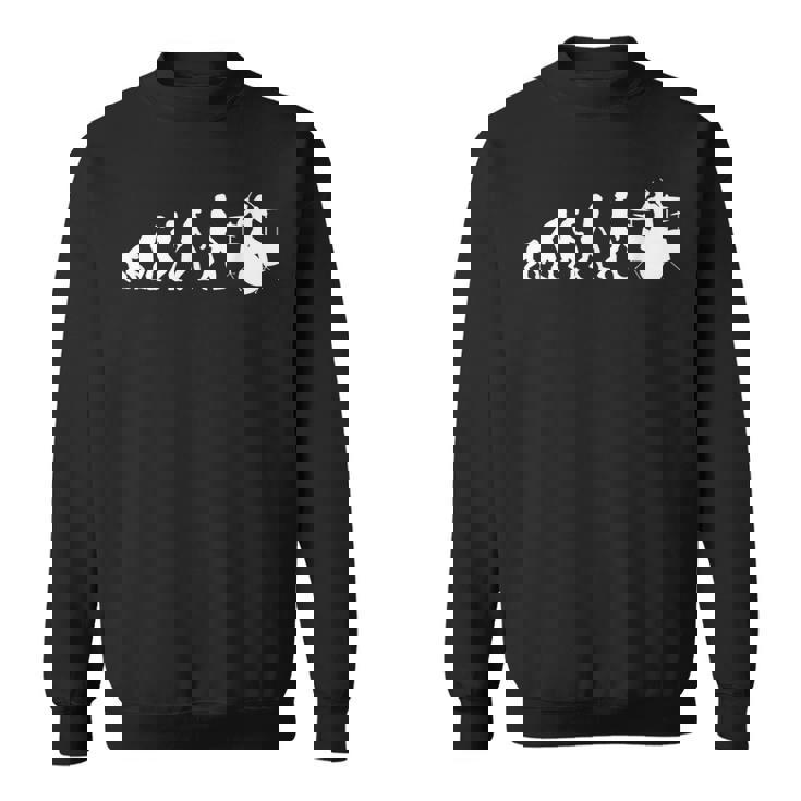 人類の進化 ネタ ジャズ ポップ バンド 音楽 ドラマー ドラム奏者 ミュージシャン おもしろ ドラム スウェットシャツ