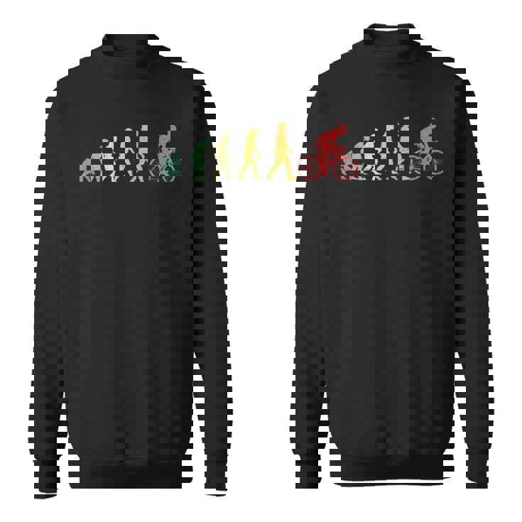 人類の進化 自転車好き ロードバイク クロスバイク サイクリング サプライズ おもしろ レトロ 自転車 スウェットシャツ