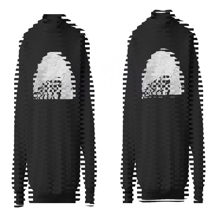 人類の進化 釣り竿 漁師 釣り人 面白い 釣り フィッシング 満月 サプライズ おもしろ アイデア 釣り スウェットシャツ