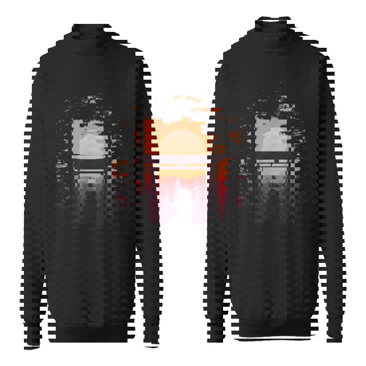 伝統的な日本の侍 日没と鳥居 スウェットシャツ
