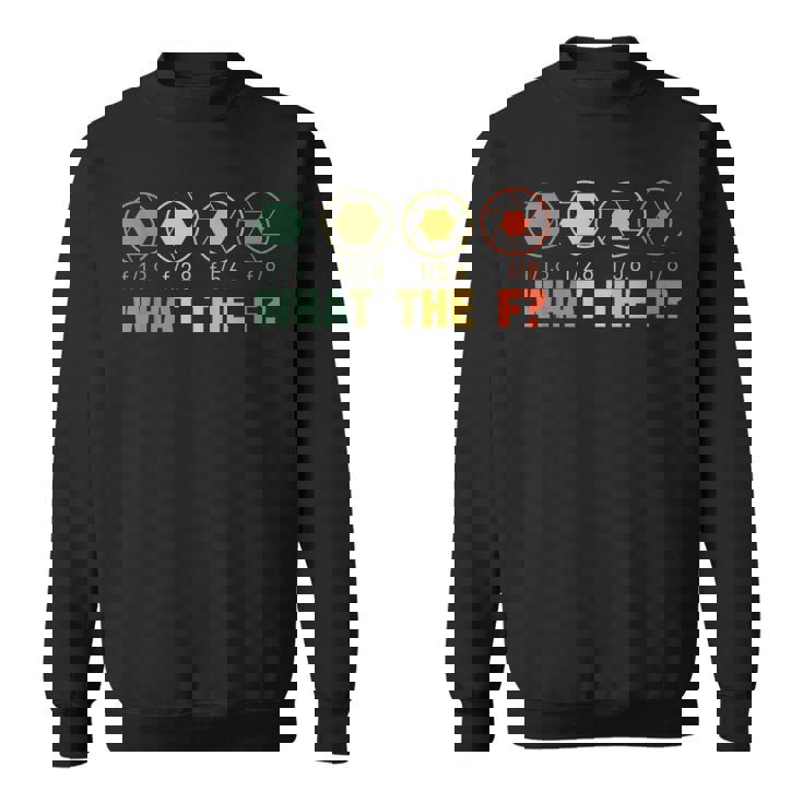 何のf？写真面白い写真家のカメラの絞り スウェットシャツ