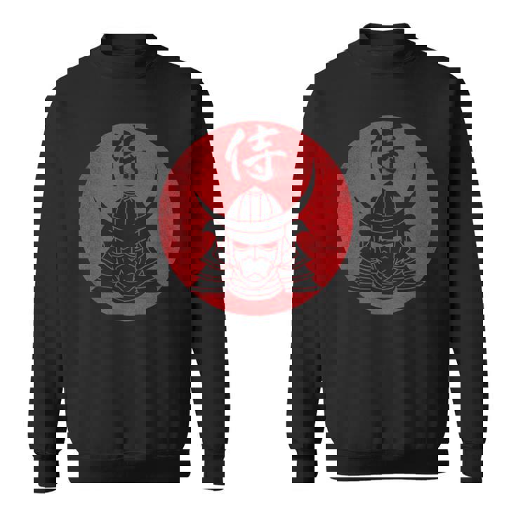侍の戦士の兜日本の漢字-黒 スウェットシャツ
