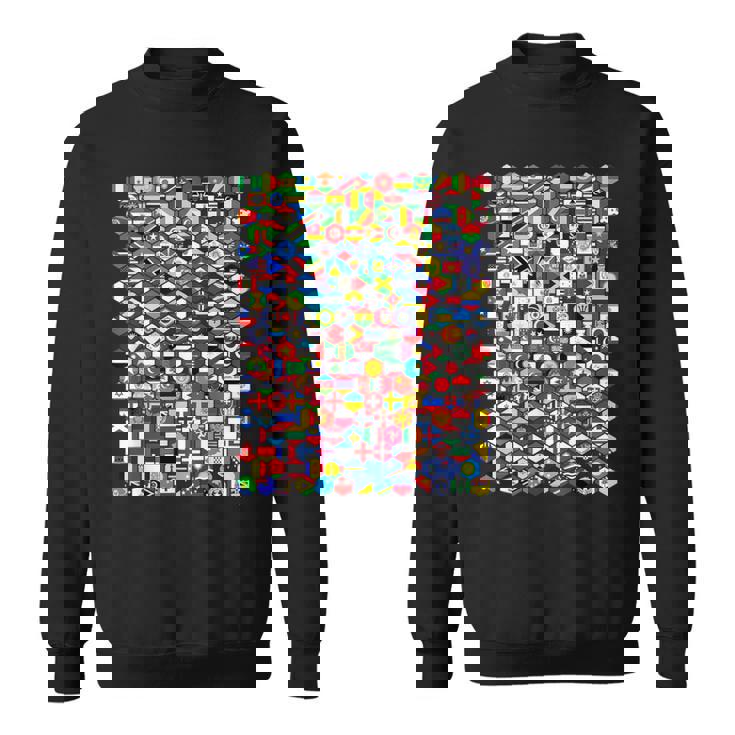 六角形の世界旗、国旗tシャツ スウェットシャツ