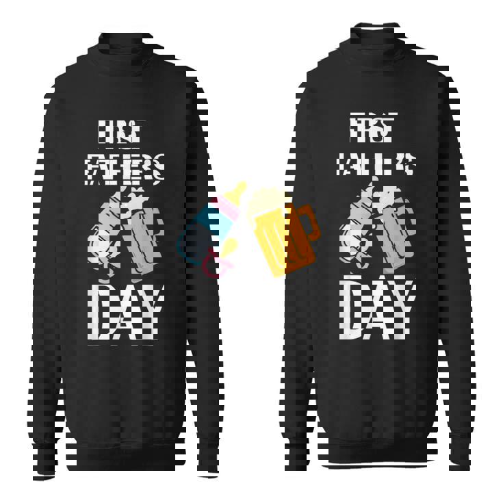 初めての父の日 ビール ミルク 新しいお父さん お父さん 若い親 スウェットシャツ