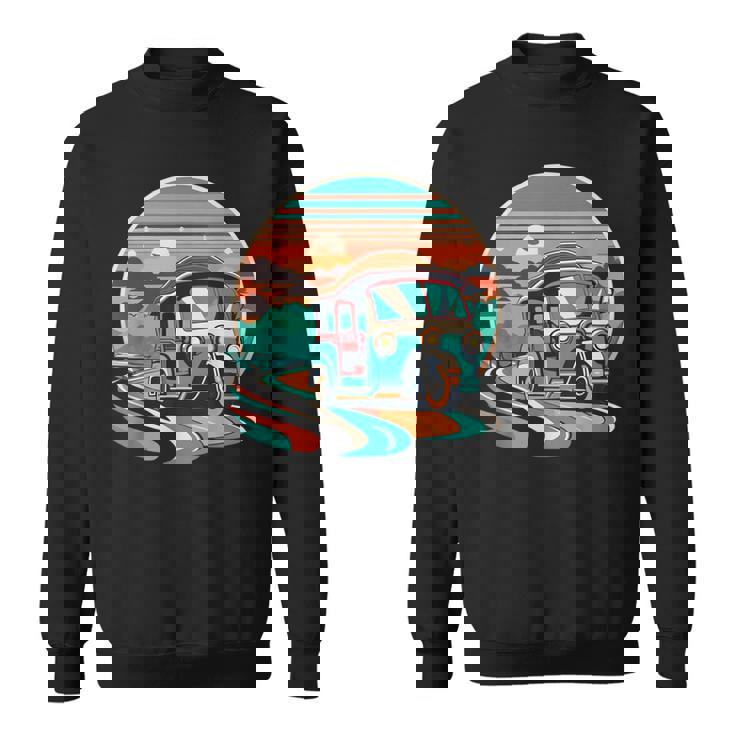 前景にアジアのトゥクトゥク スウェットシャツ