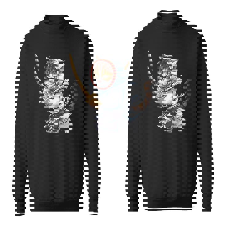 剣道ファイター 猫 面白 日本格闘技・猫好き スウェットシャツ