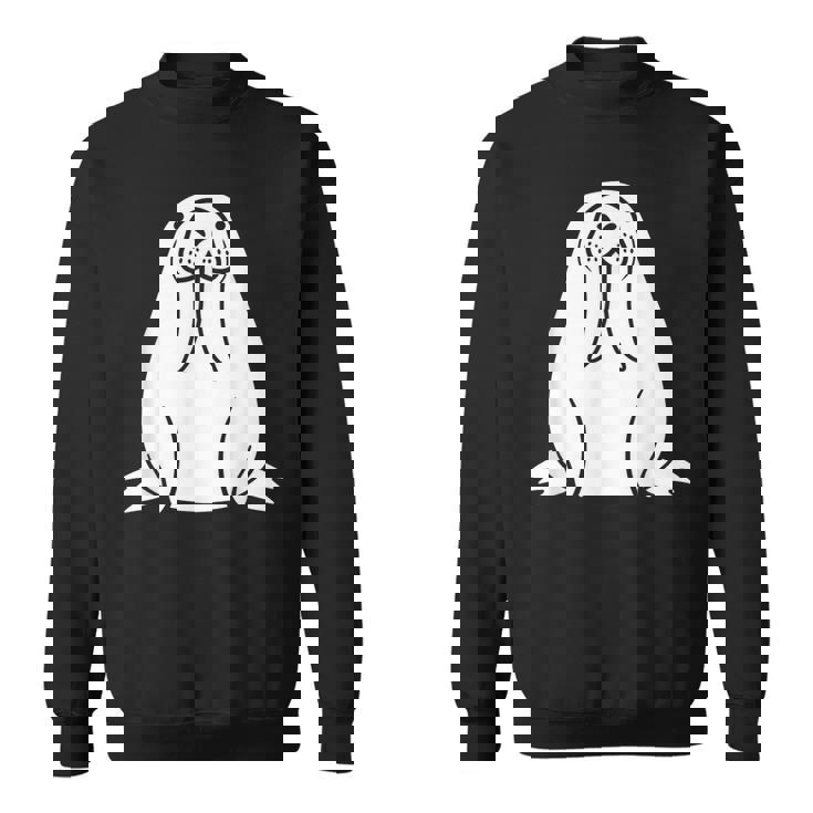 動物 かわいい ミニマリスト セイウチ シンプルなセイウチ スウェットシャツ