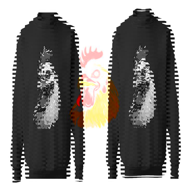 動物愛好家のための大胆な農場の鶏の頭のアート スウェットシャツ